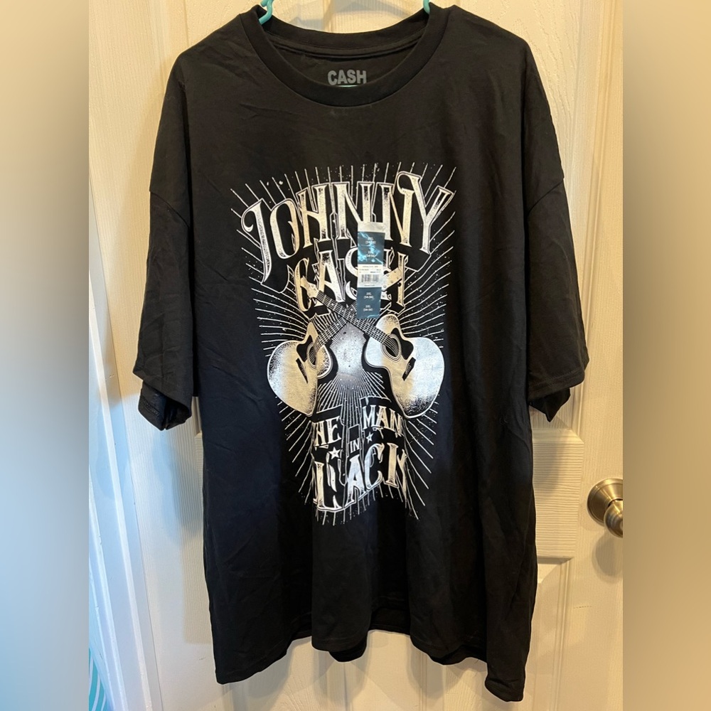 Johnny Cash Tee Shirt 3XL Man in Black Unisex Trendy Rock XXXL Festival Music
